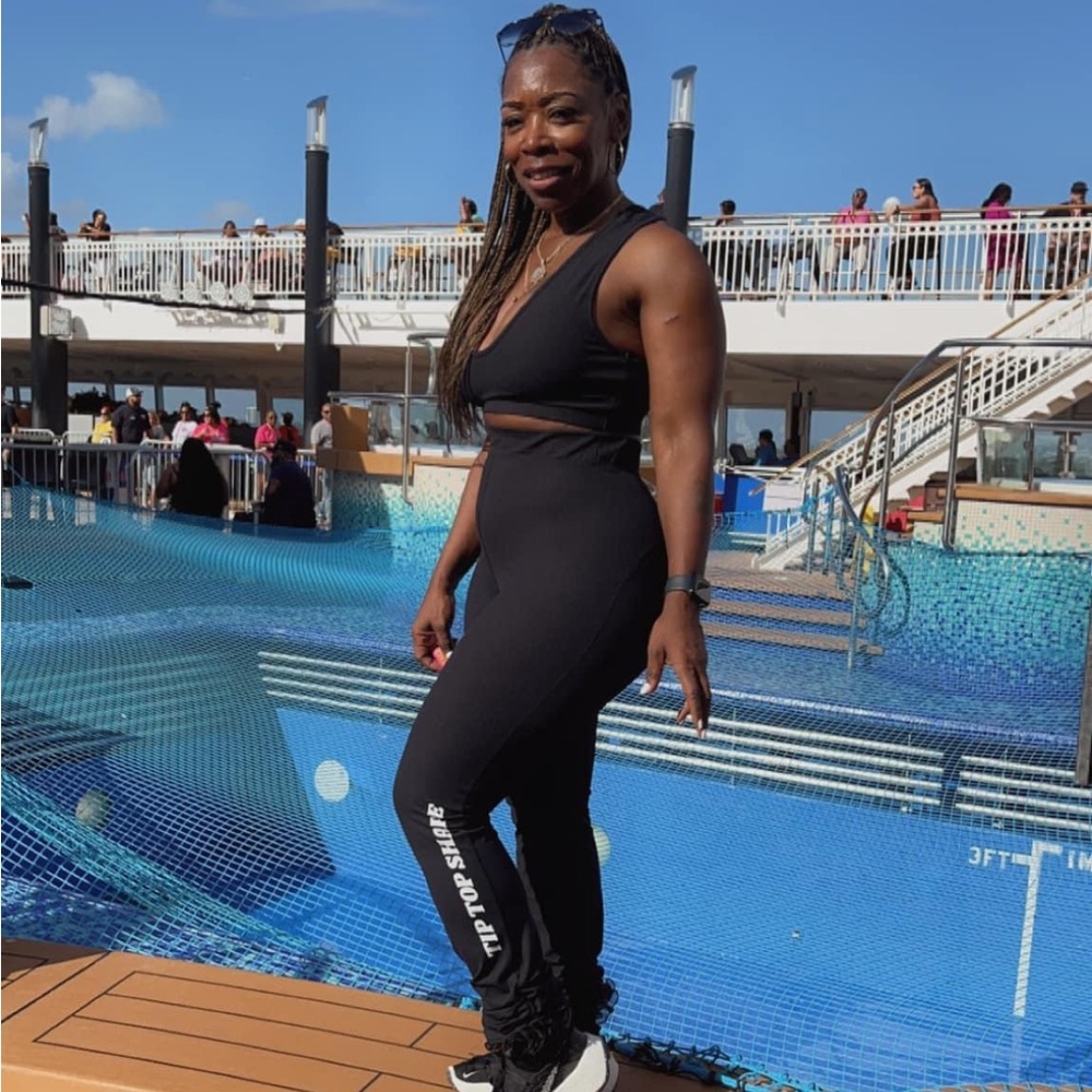 Black Track Pants with Athletic Stretch Fit